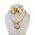 Conjunto Folheado Ouro 18k e Prata 925 Pedraria Oval Orgânico Malha - Imagem 1