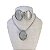 Conjunto Folheado Ouro 18k e Prata 925 Pedraria Oval Tiras Malha - Imagem 2