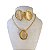 Conjunto Folheado Ouro 18k e Prata 925 Pedraria Oval Tiras Malha - Imagem 1