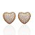 Brinco Folheado Ouro 18k e Prata 925 Coração Cravejado Grande - Imagem 1