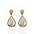 Brinco Folheado Ouro 18k e Prata 925 Gota Cravejada - Imagem 1