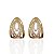 Brinco Folheado Ouro 18k e Prata 925 Gota Tiras Cravejada - Imagem 1