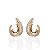 Brinco Folheado Ouro 18k e Prata 925 Vírgula Cravejada - Imagem 1