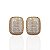 Brinco Folheado Ouro 18k e Prata 925 Quadrado Cravejado - Imagem 1
