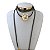 Choker Couro Bijuteria Dourado Country Ferradura Cavalo - Imagem 1