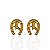 Brinco Folheado Ouro 18k Ferradura Bota - Imagem 1