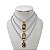 Colar Folheada Ouro 18k Letra Inicial Cravejada Riviera Dois Banhos - Imagem 1