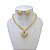 Conjunto Folheado Ouro 18k e Prata 925 Correntaria Coração Cravejado - Imagem 1
