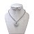 Conjunto Folheado Ouro 18k e Prata 925 Correntaria Coração Cravejado - Imagem 2
