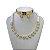 Conjunto Folheado Ouro 18k e Prata 925 Pérola Coração Cravejado - Imagem 1