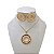Conjunto Folheado Ouro 18k e Prata 925 Redondo Cravejado - Imagem 1