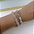 Pulseira Folheada Ouro 18k e Prata 925 Trançado Cravejado - Imagem 2
