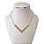 Colar Folheado Ouro 18k e Prata 925 V Strass - Imagem 1