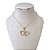 Colar Folheado Ouro 18k Dois Corações Strass - Imagem 1