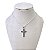Colar Folheado Prata 925 Cruz Resinada Strass - Imagem 1