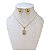 Conjunto Folheado Ouro 18k e Prata 925 Nossa Senhora Cravejada quadrado Mini - Imagem 1