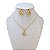 Conjunto Folheado Ouro 18k e Prata 925 Nossa Senhora Cravejada Mini - Imagem 3