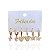 Trio Brincos Folheado Ouro 18k e Prata 925 Argola Coração Borboleta Cravejada - Imagem 1