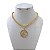 Colar Folheado Ouro 18k Correntaria São Jorge Strass - Imagem 1