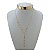 Colar Longo Folheado Ouro 18k Gravatinha Cristal - Imagem 1