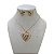 Conjunto Folheado Ouro 18k e Prata 925 Corações Cravejados - Imagem 1