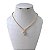 Colar Folheado Ouro 18k e Prata 925 Riviera Coração Cristal Cravejada - Imagem 1