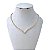 Colar Folheado Ouro 18k e Prata 925 Riviera V Cravejado - Imagem 1