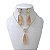 Conjunto Folheado Ouro 18k e Prata 925 Gota Comprida Cristal Cravejada - Imagem 6