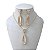 Conjunto Folheado Ouro 18k e Prata 925 Gota Comprida Cristal Cravejada - Imagem 1