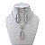 Conjunto Folheado Ouro 18k e Prata 925 Gota Comprida Cristal Cravejada - Imagem 3