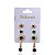 Quatro Brincos Folheado Ouro 18k e Prata 925 Redondo Cravejado - Imagem 7