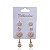 Quatro Brincos Folheado Ouro 18k e Prata 925 Redondo Cravejado - Imagem 1