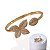 Conjunto Anel e Bracelete Folheado Ouro 18k e Prata 925 Flor Cravejada - Imagem 1