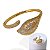 Conjunto Anel e Bracelete Folheado Ouro 18k e Prata 925 Folha Cravejada - Imagem 1