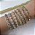 Pulseira Folheada Ouro 18k Riviera Formatos Cravejado - Imagem 2