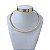 Choker Folheada Ouro 18k e Prata 925 Aro Quadrado Cravejado - Imagem 3