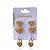 Trio Brincos Folheado Ouro 18k e Prata 925 Coração Cravejado - Imagem 5