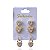 Trio Brincos Folheado Ouro 18k e Prata 925 Coração Cravejado - Imagem 1