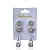 Trio Brincos Folheado Ouro 18k e Prata 925 Redondo Cravejado - Imagem 3