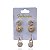 Trio Brincos Folheado Ouro 18k e Prata 925 Redondo Cravejado - Imagem 2