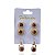 Trio Brincos Folheado Ouro 18k e Prata 925 Redondo Cravejado - Imagem 7