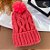 Touca Gorro Pompom Grossa Brilho Rosa - Imagem 1