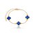 PULSEIRA TREVOS AZUL BIC - BANHO DE OURO - Imagem 1