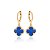 BRINCO ARGOLA TREVO AZUL BIC - BANHO DE OURO - Imagem 1