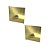 Kit 2 Ganchos Dourados em Aço Inox com fixação na parede - By Fineza - Imagem 1