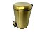 Lixeira Dourada em Aço Inox Fosca para banheiro com Pedal Fineza - Imagem 1