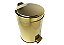 Kit Banheiro Inox Dourado Lixeira 5L e Porta Papel Higiênico de Chão Fineza - Imagem 2