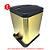 Lixeira Quadrada Dourada e Preta em Aço Inox Com Pedal Fineza OUTLET - Imagem 1