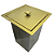 Lixeira Inox Dourada Para Embutir Quadrada Tampa Apoio Fineza - Imagem 1