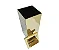 Lixeira Quadrada Dourada em Aço Inox Com Tampa Basculante 15L 30L Fineza - Imagem 2